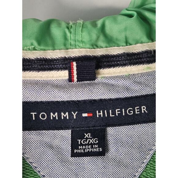 Tommy Hilfiger Men's Big Logo Full Zip Hoodie Size XL Green Navy Letters - Picture 3 of 9